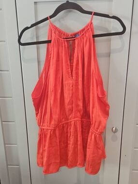 Old Navy Dark Coral Halter Style Peplum Camisole Top SzXxl Ptp 26/27